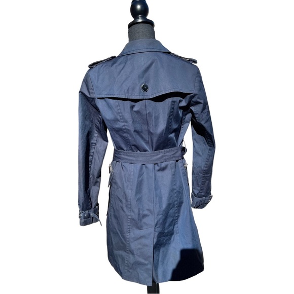 A Michael Kors Blue Trench Coat - Picture 2 of 3